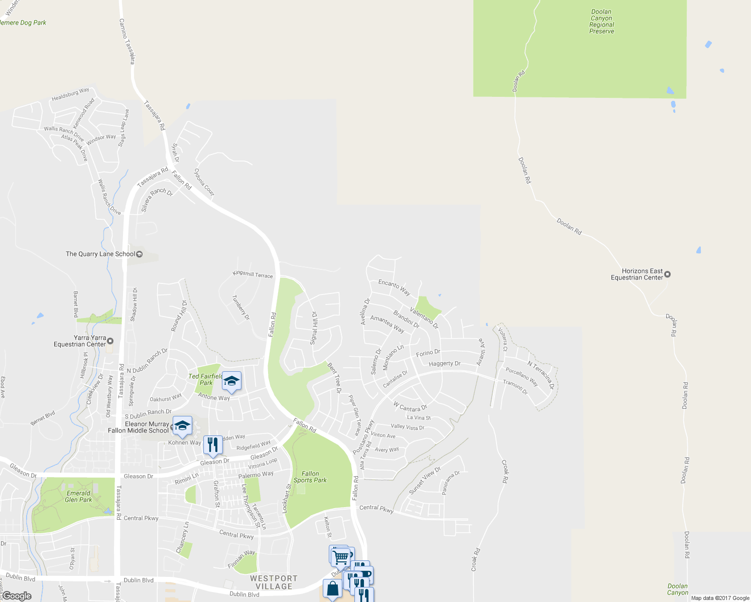 map of restaurants, bars, coffee shops, grocery stores, and more near 2539 Brandini Drive in Dublin
