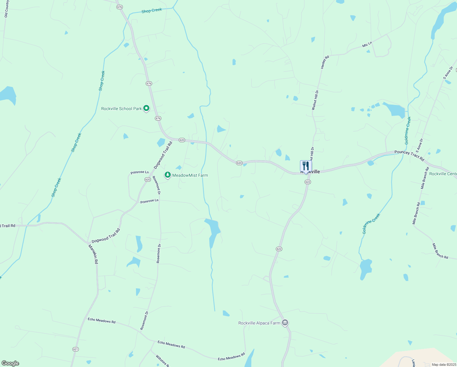 map of restaurants, bars, coffee shops, grocery stores, and more near 11480 Jack Lane in Rockville