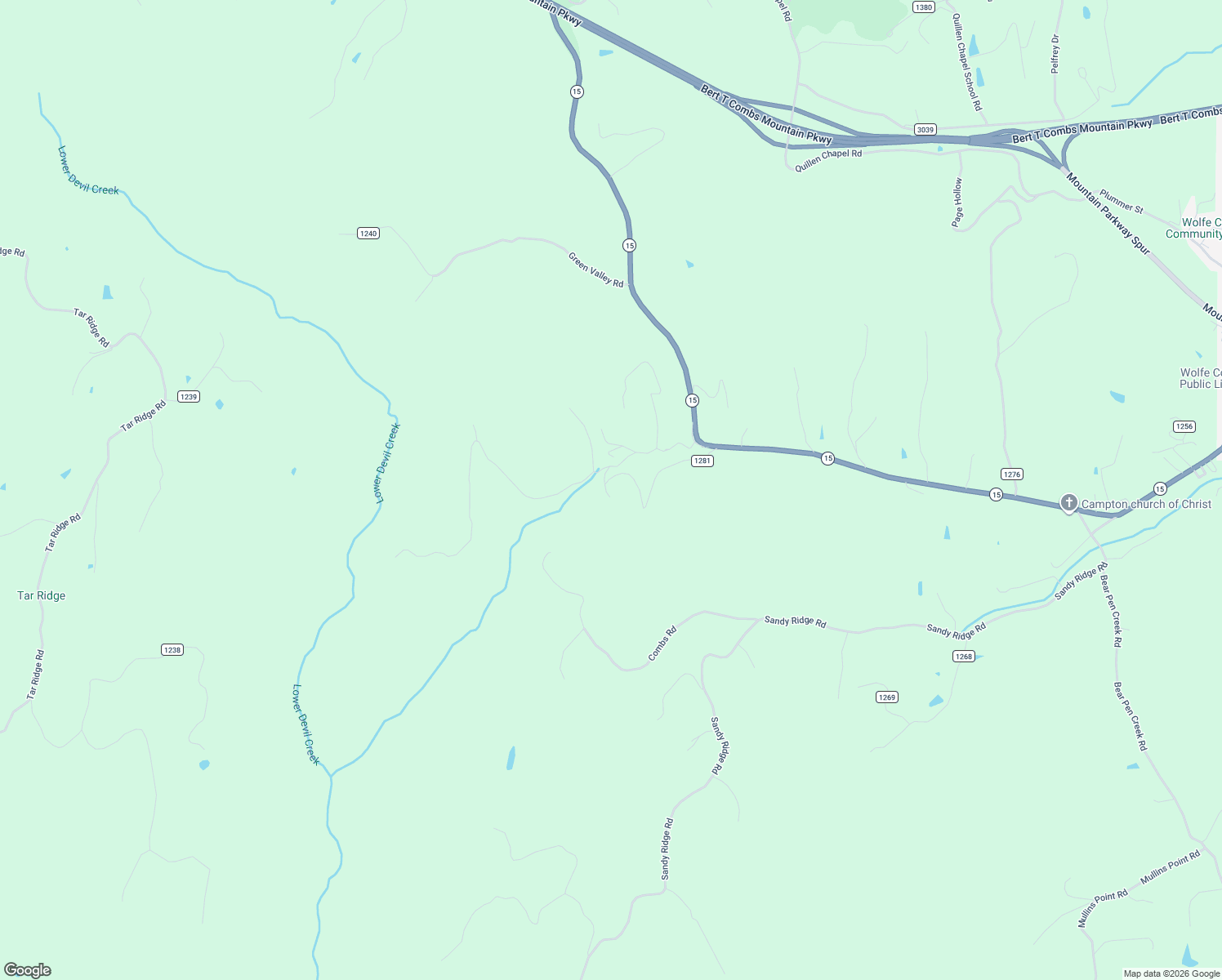 map of restaurants, bars, coffee shops, grocery stores, and more near 18 High Falls Creek Drive in Campton