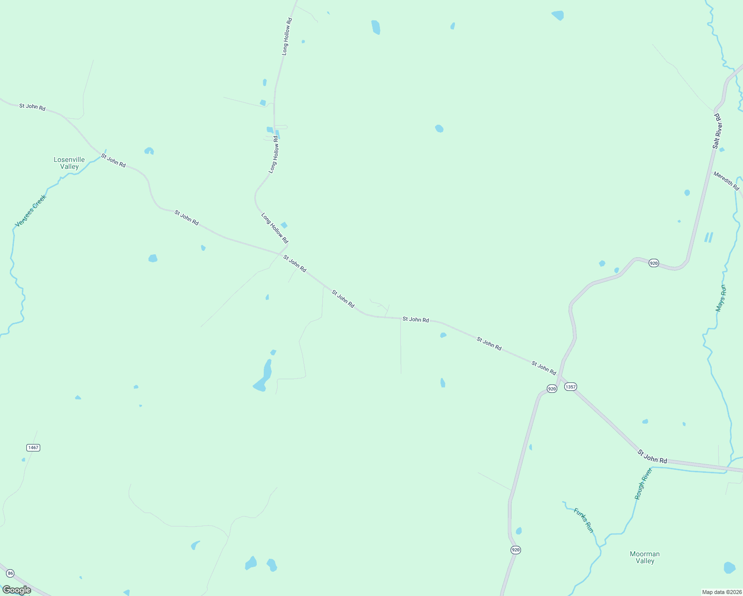 map of restaurants, bars, coffee shops, grocery stores, and more near 14450 Saint John Road in Rineyville