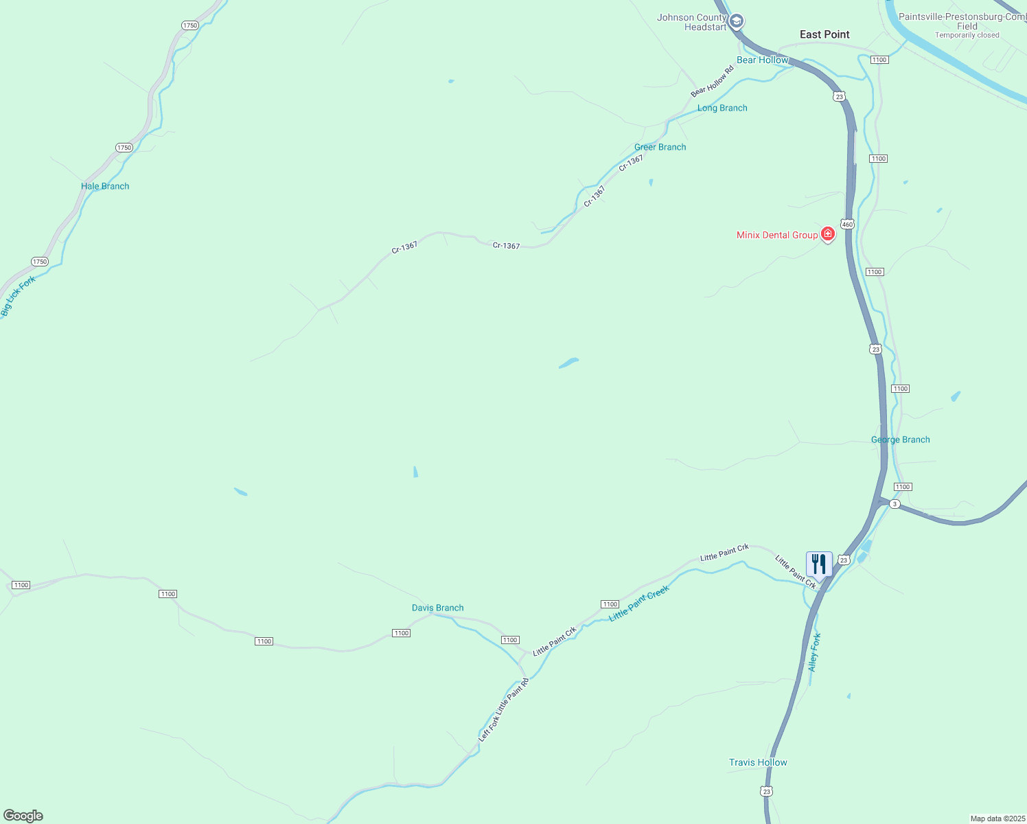 map of restaurants, bars, coffee shops, grocery stores, and more near in East Point