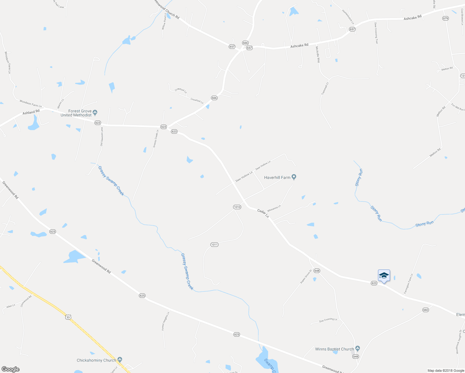 map of restaurants, bars, coffee shops, grocery stores, and more near 13041 Deer Hollow Lane in Ashland
