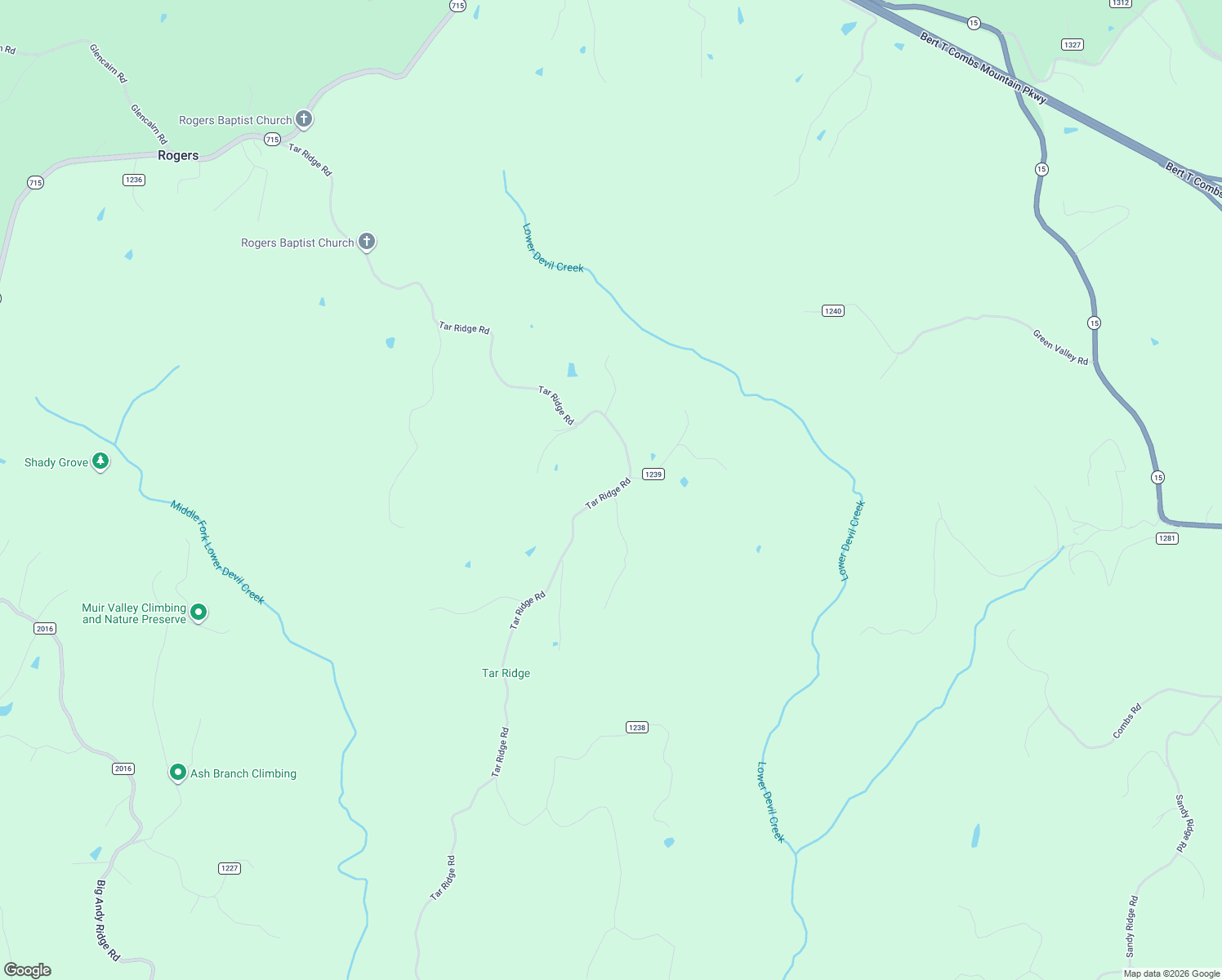 map of restaurants, bars, coffee shops, grocery stores, and more near Tar Ridge Road in Rogers