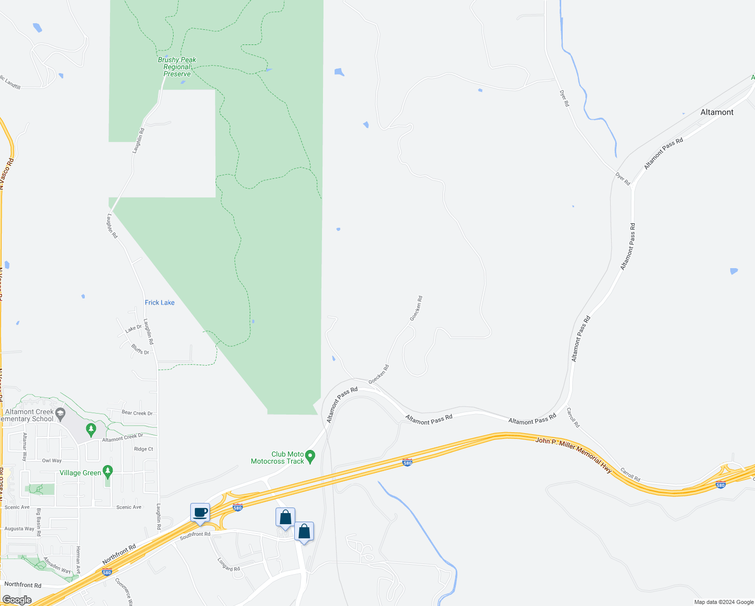 map of restaurants, bars, coffee shops, grocery stores, and more near 1151 Goecken Road in Livermore