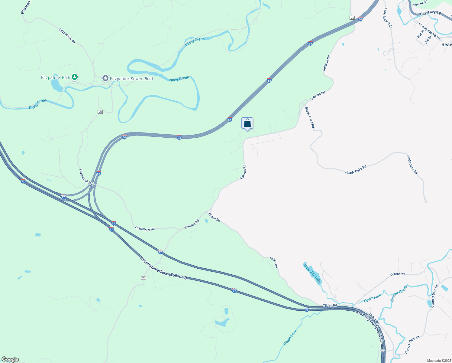 map of restaurants, bars, coffee shops, grocery stores, and more near 1344 Sullivan Road in Glen Morgan