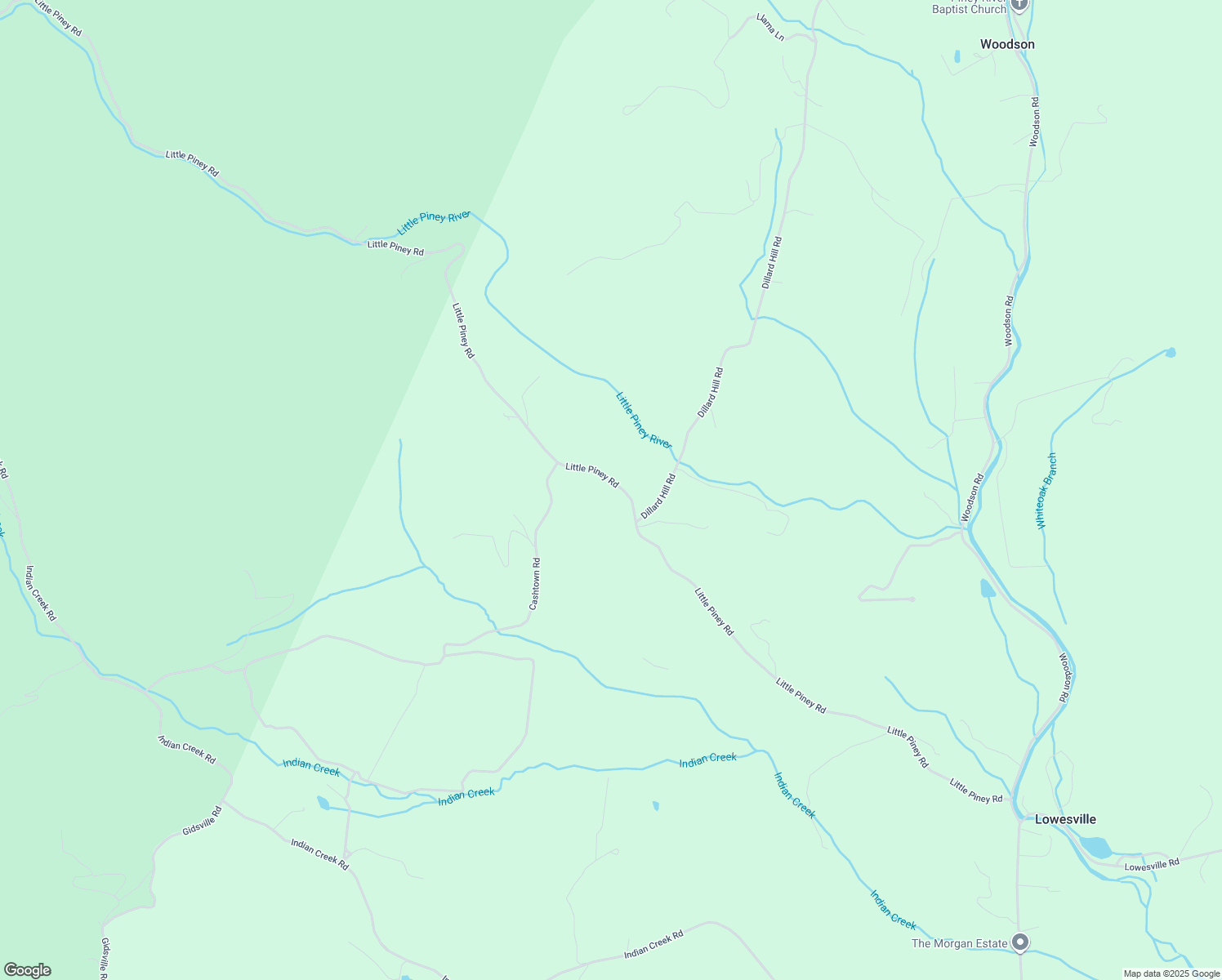 map of restaurants, bars, coffee shops, grocery stores, and more near 715 Little Piney Road in Roseland
