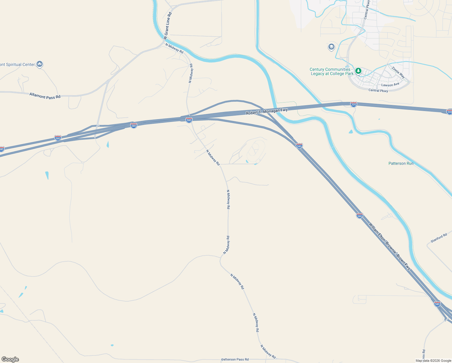 map of restaurants, bars, coffee shops, grocery stores, and more near 16923 North Midway Road in Tracy