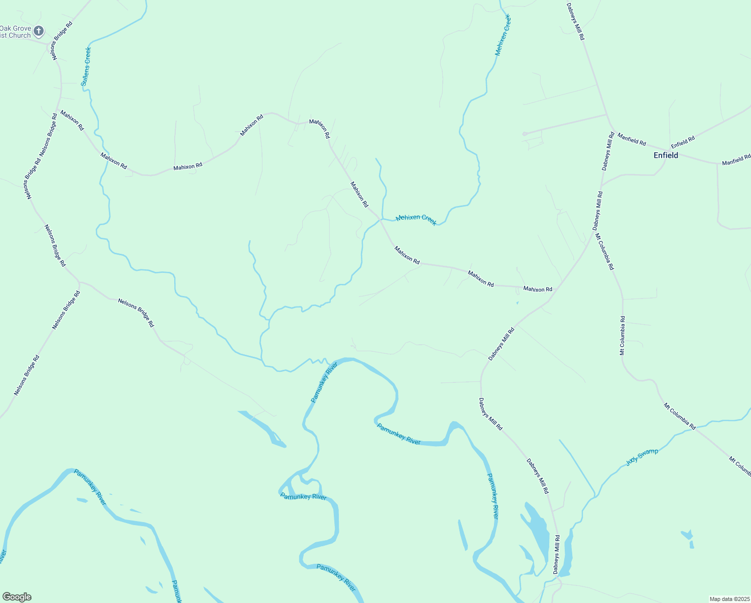map of restaurants, bars, coffee shops, grocery stores, and more near 2304 Mahixon Road in Manquin