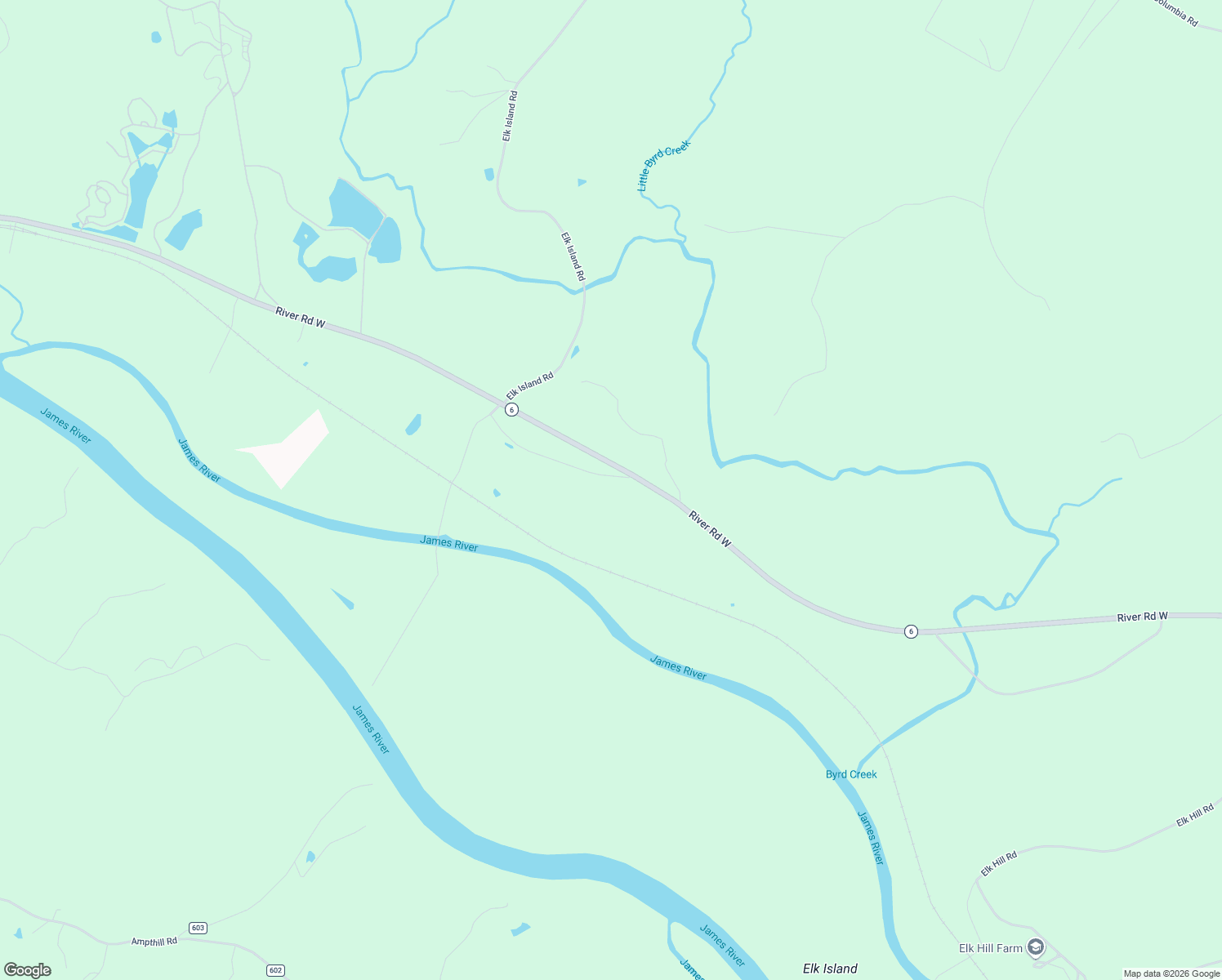 map of restaurants, bars, coffee shops, grocery stores, and more near 5951 River Road West in Goochland