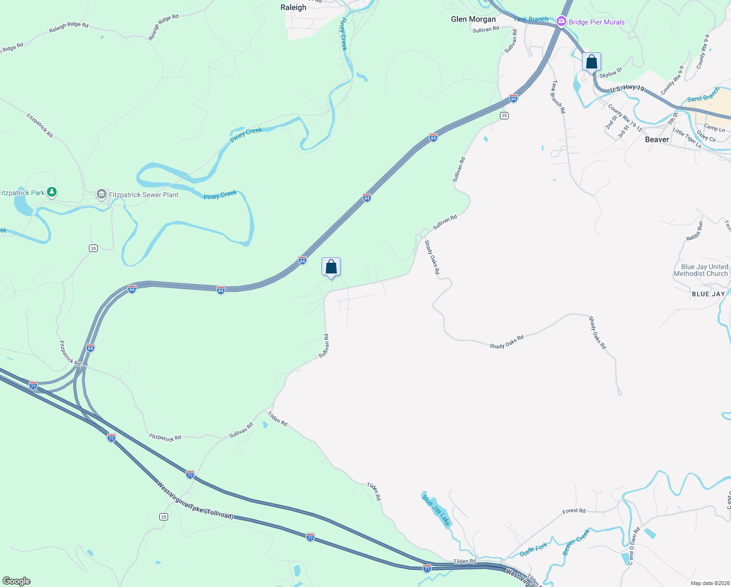 map of restaurants, bars, coffee shops, grocery stores, and more near 135 Pack Ln in Beaver