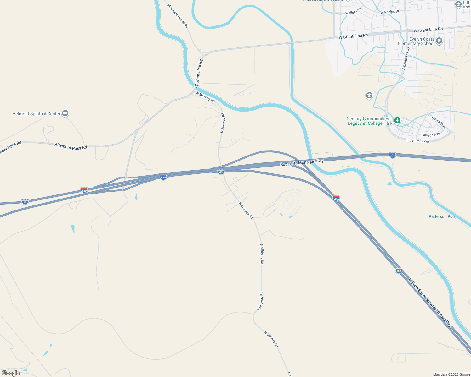map of restaurants, bars, coffee shops, grocery stores, and more near 16881 North Midway Road in Tracy
