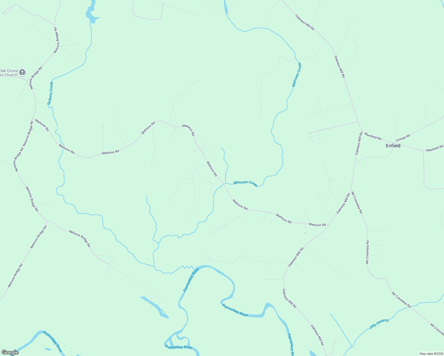 map of restaurants, bars, coffee shops, grocery stores, and more near 1917 Mahixon Road in Manquin