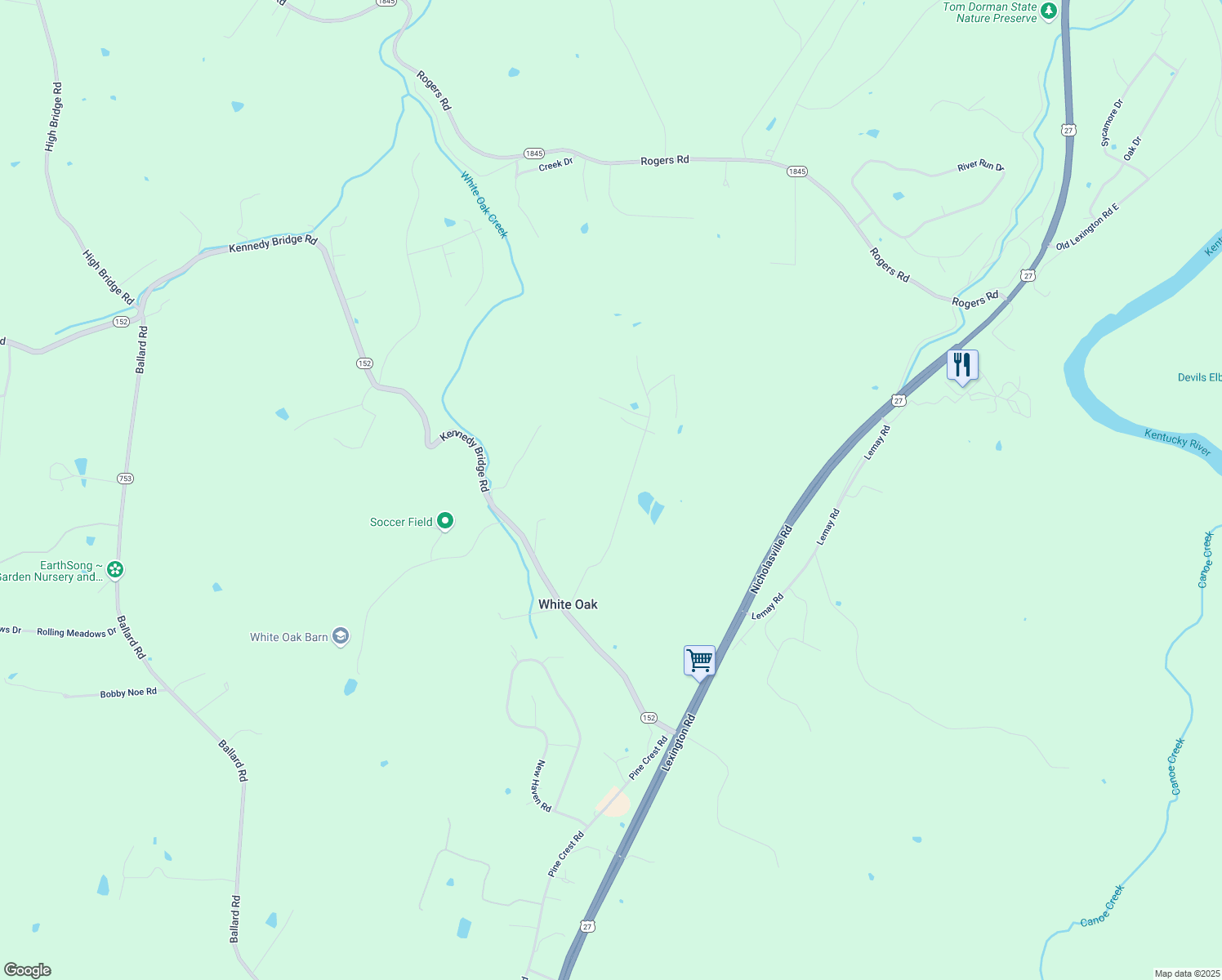 map of restaurants, bars, coffee shops, grocery stores, and more near 428 Tuggle Road in Lancaster