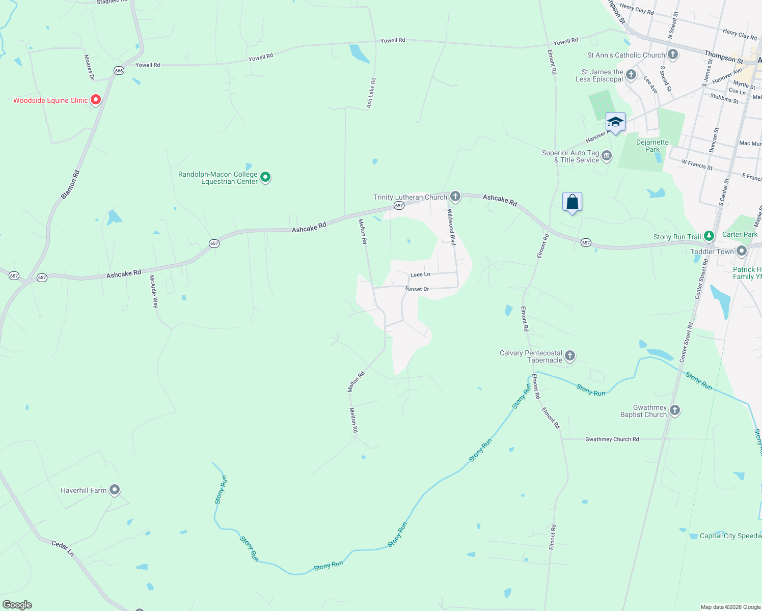 map of restaurants, bars, coffee shops, grocery stores, and more near 12290 Melton Road in Ashland