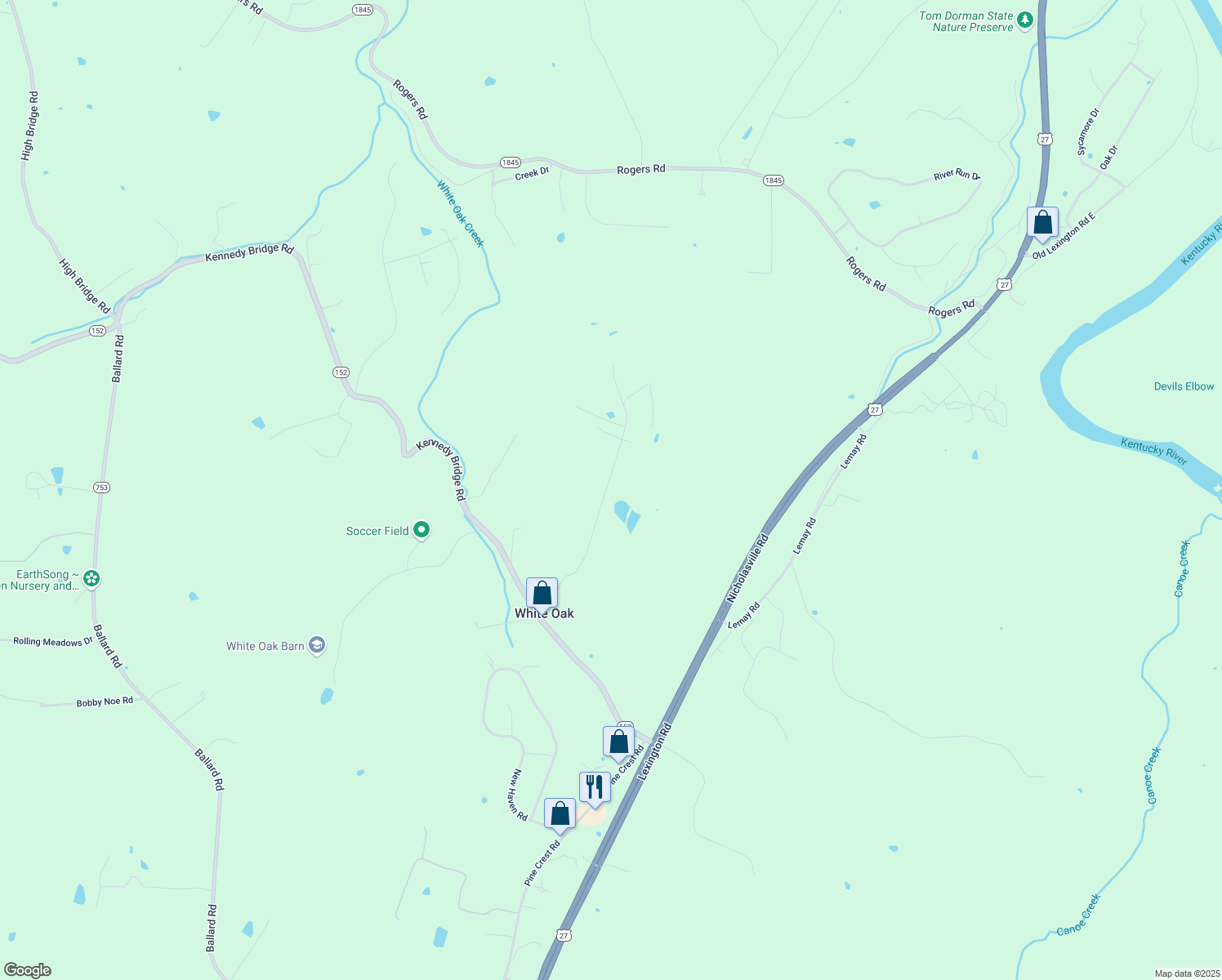 map of restaurants, bars, coffee shops, grocery stores, and more near 428 Tuggle Road in Lancaster