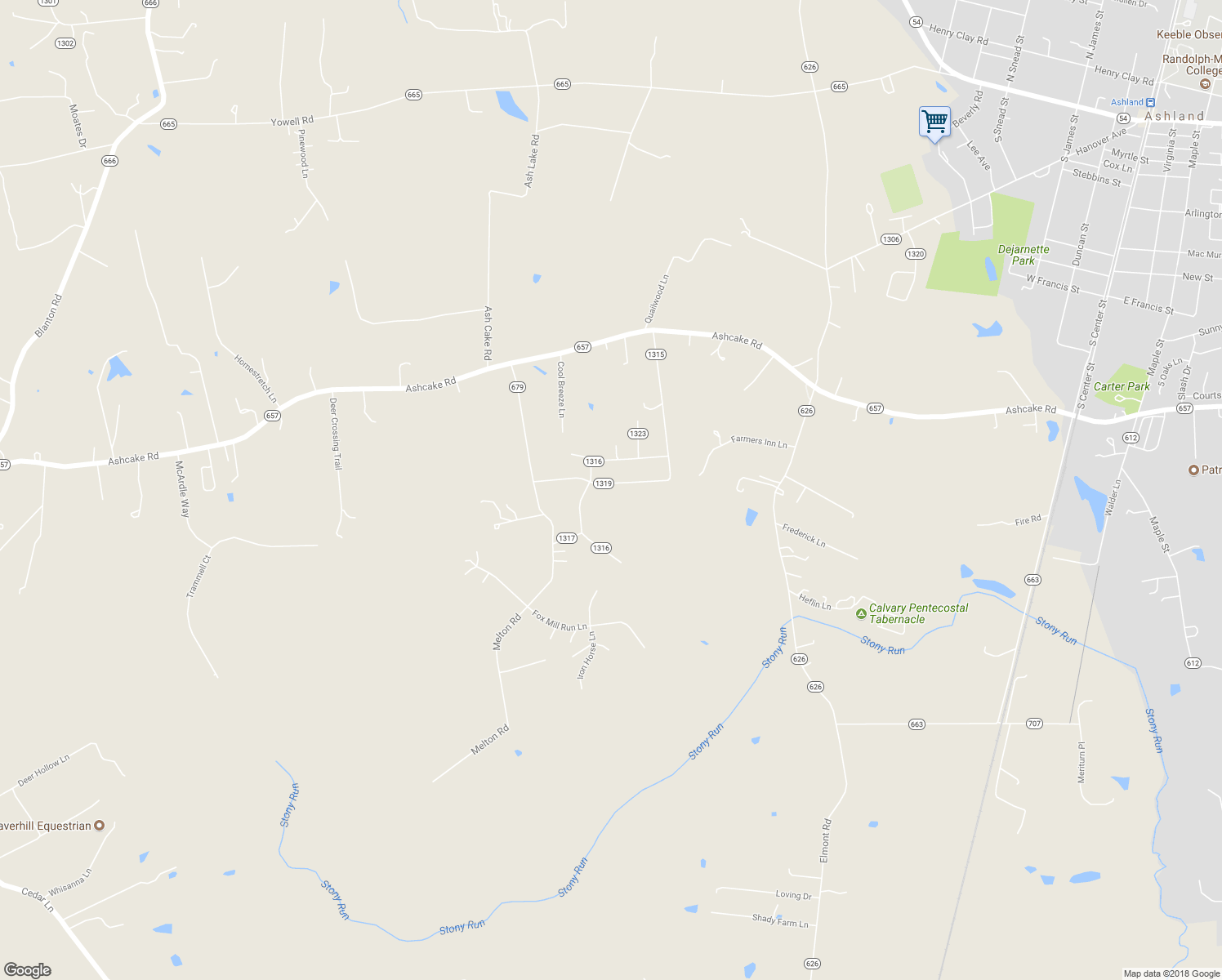 map of restaurants, bars, coffee shops, grocery stores, and more near 12035 Sunset Drive in Ashland