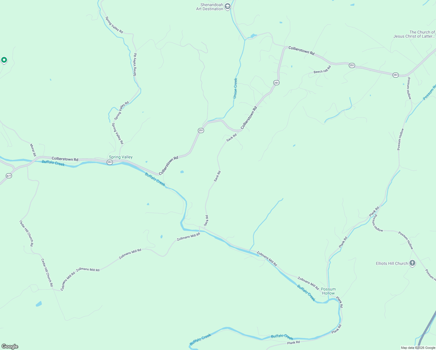 map of restaurants, bars, coffee shops, grocery stores, and more near Sack Road in Rockbridge County