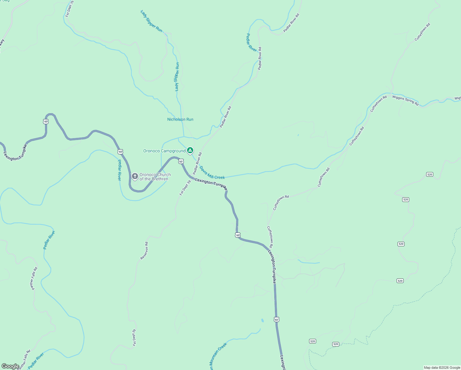 map of restaurants, bars, coffee shops, grocery stores, and more near 7286-7498 Lexington Turnpike in Amherst County