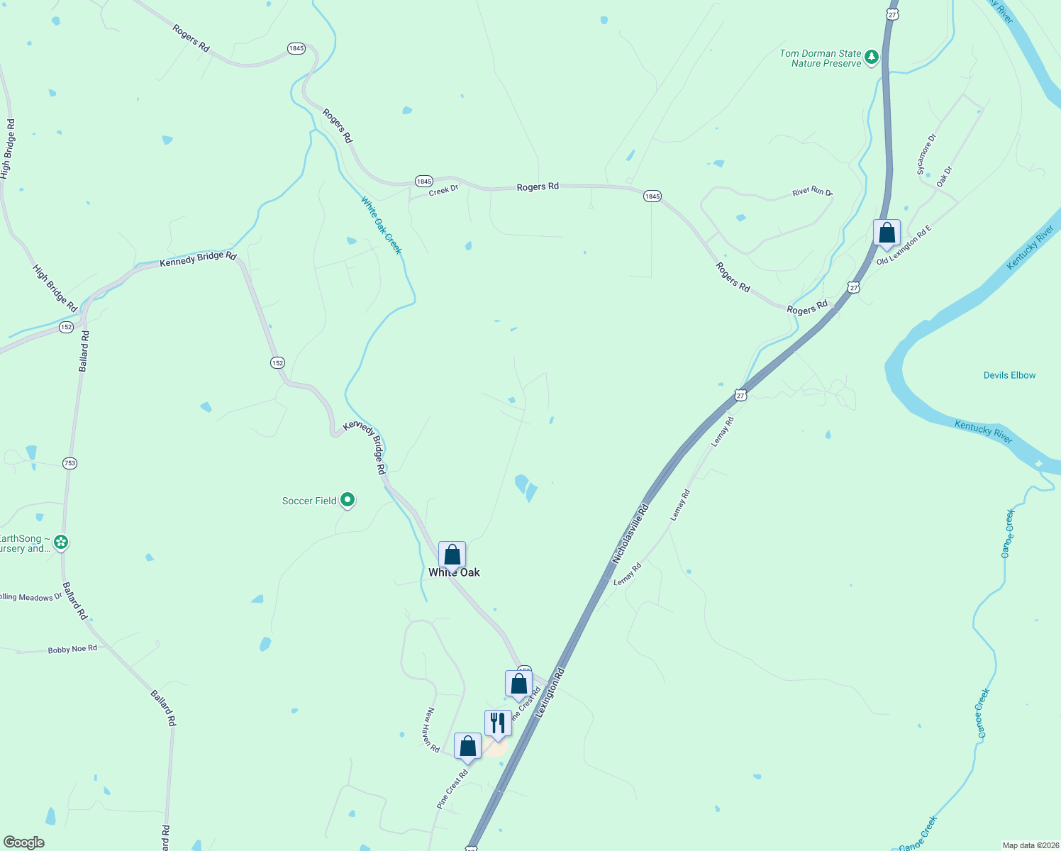 map of restaurants, bars, coffee shops, grocery stores, and more near 512 Tuggle Road in Lancaster