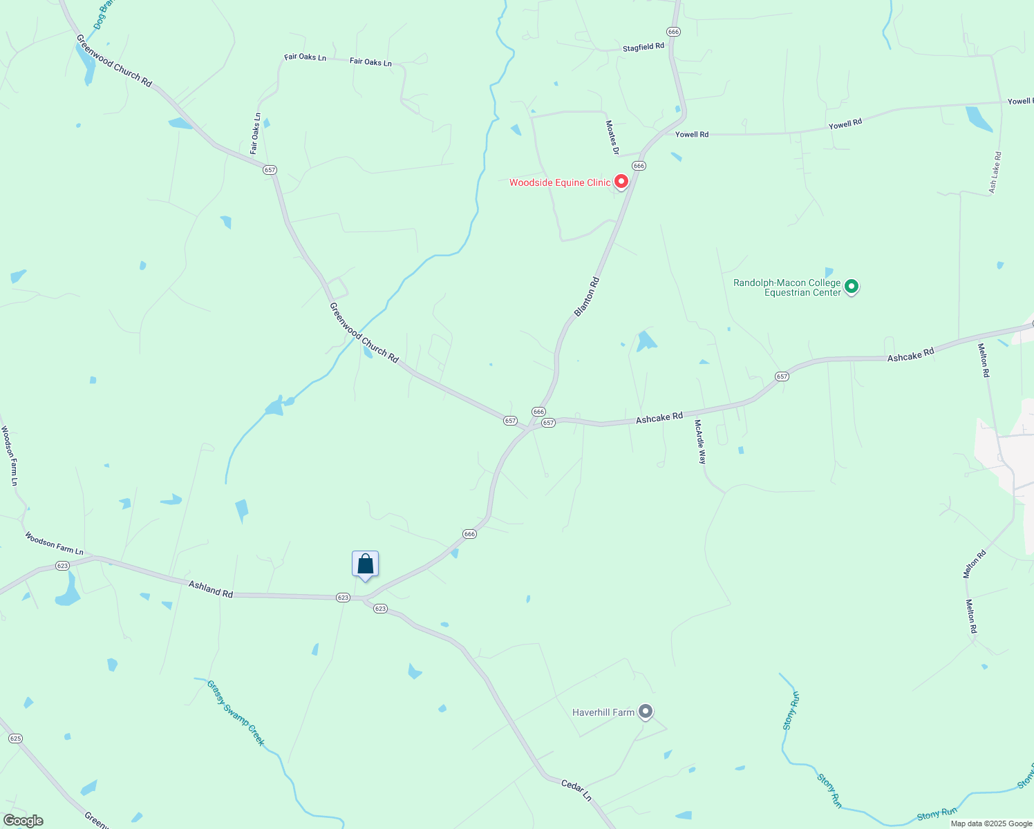 map of restaurants, bars, coffee shops, grocery stores, and more near 13028 Greenwood Church Road in Ashland