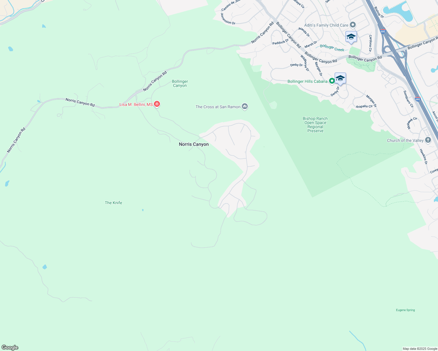 map of restaurants, bars, coffee shops, grocery stores, and more near 3126 Ashbourne Circle in San Ramon
