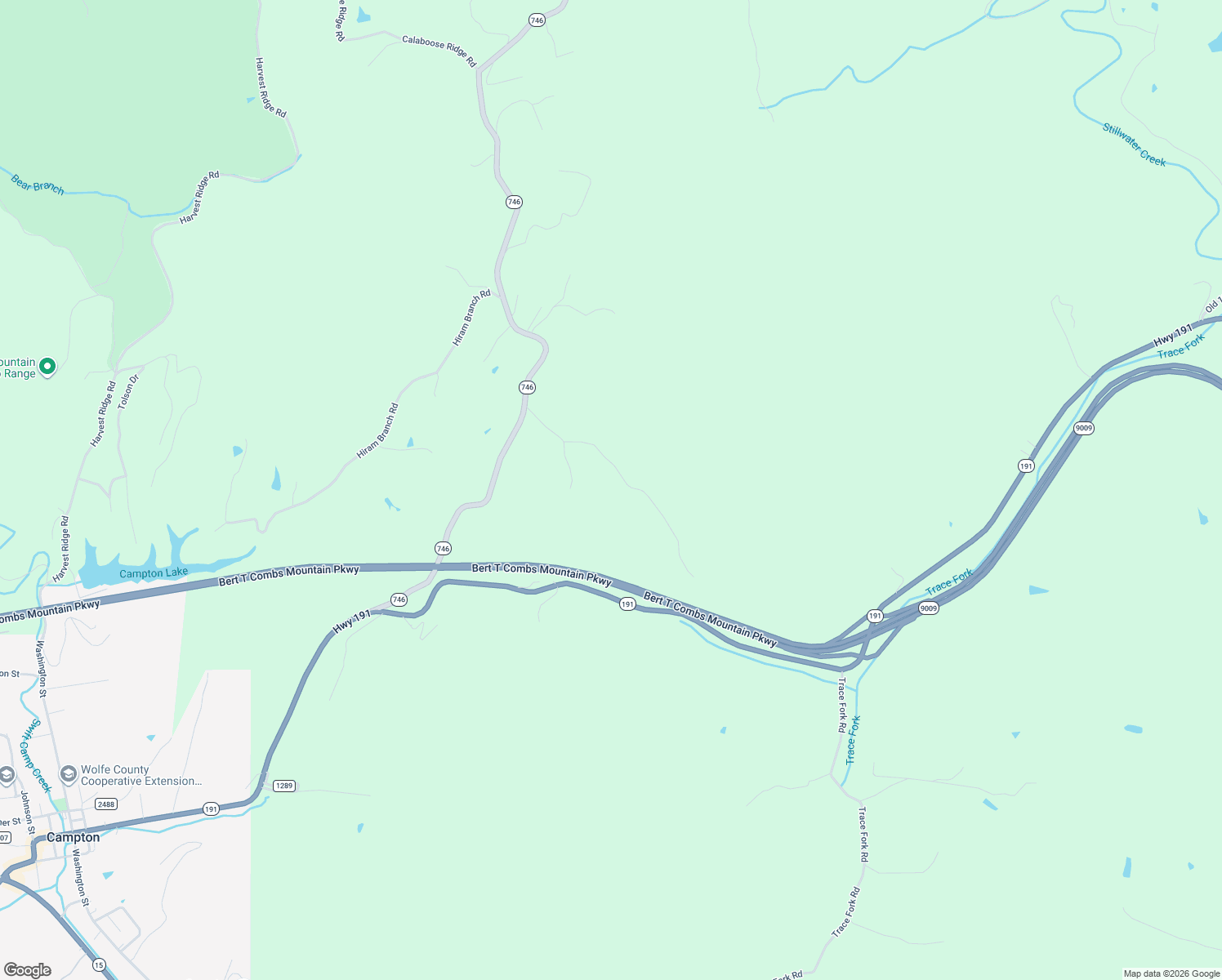 map of restaurants, bars, coffee shops, grocery stores, and more near Harold Luke Road in Campton