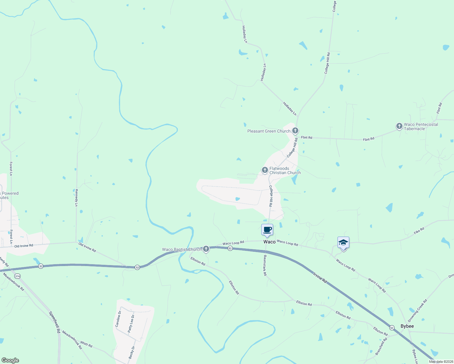 map of restaurants, bars, coffee shops, grocery stores, and more near 178 Waco Heights in Waco