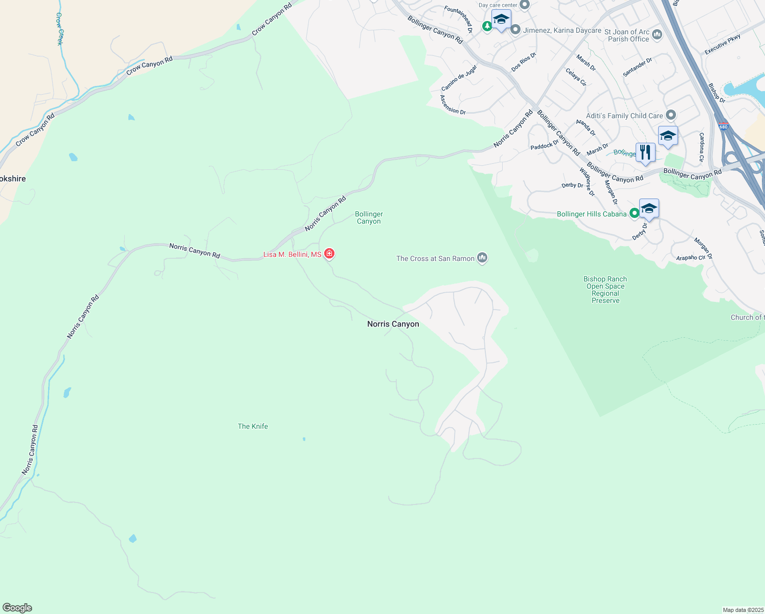 map of restaurants, bars, coffee shops, grocery stores, and more near 301 Whitcliffe Court in San Ramon