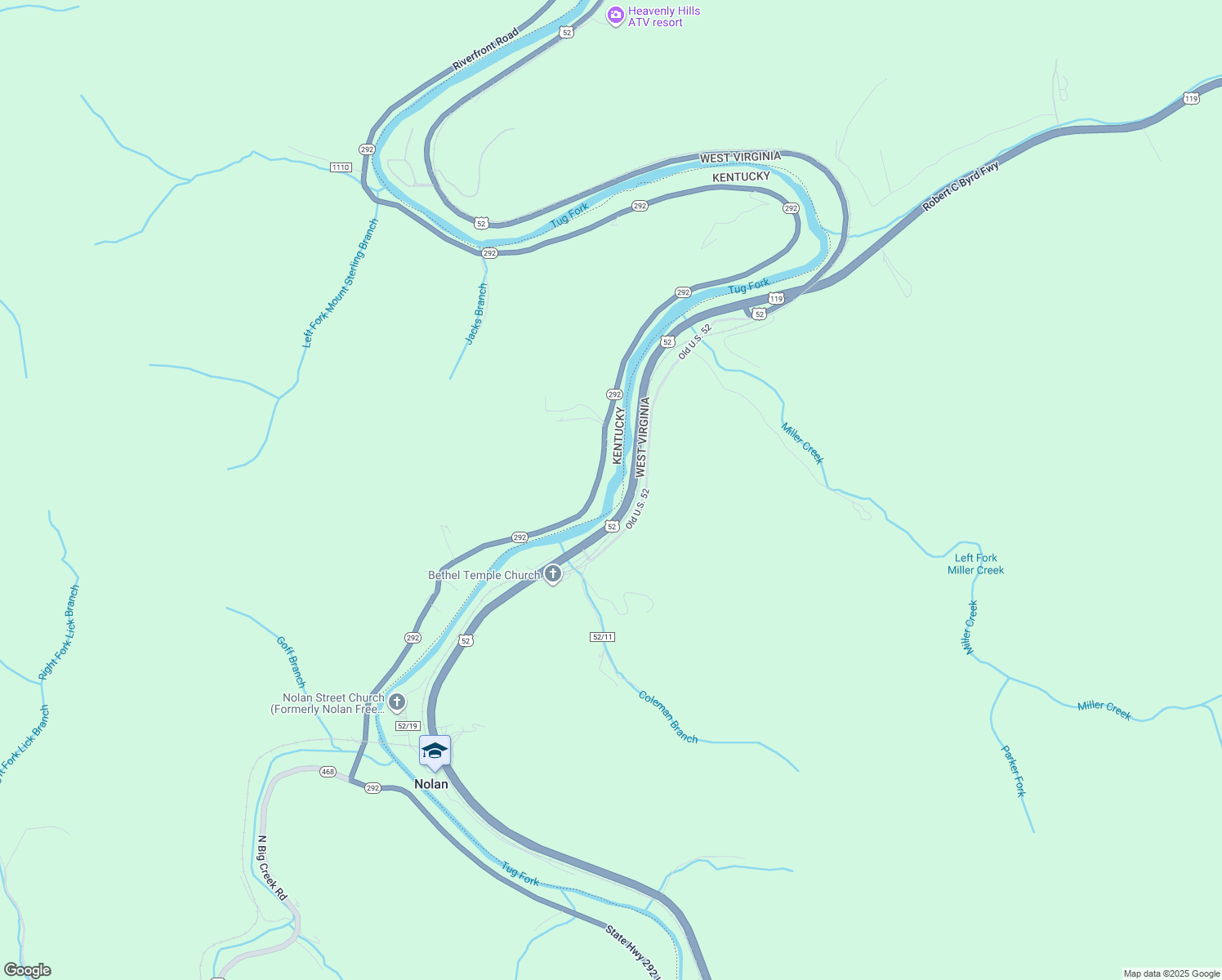map of restaurants, bars, coffee shops, grocery stores, and more near Kentucky 292 in Laura