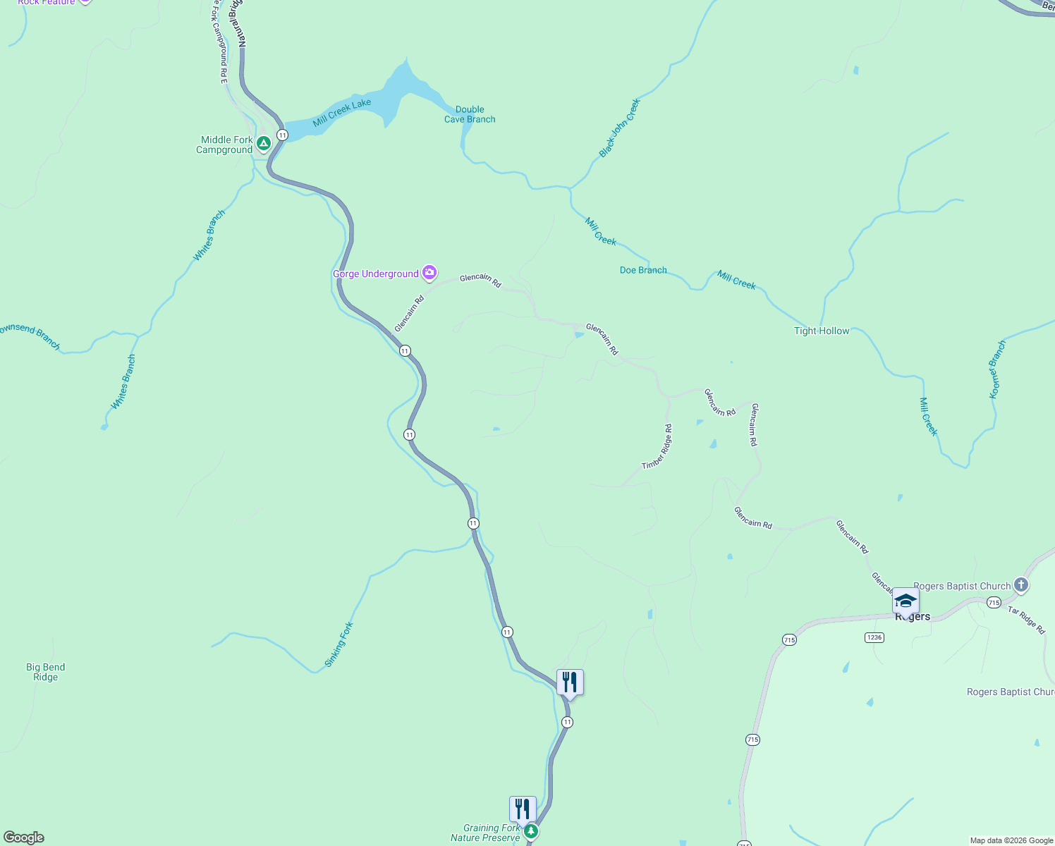 map of restaurants, bars, coffee shops, grocery stores, and more near 375 Scenic Heights Road in Rogers
