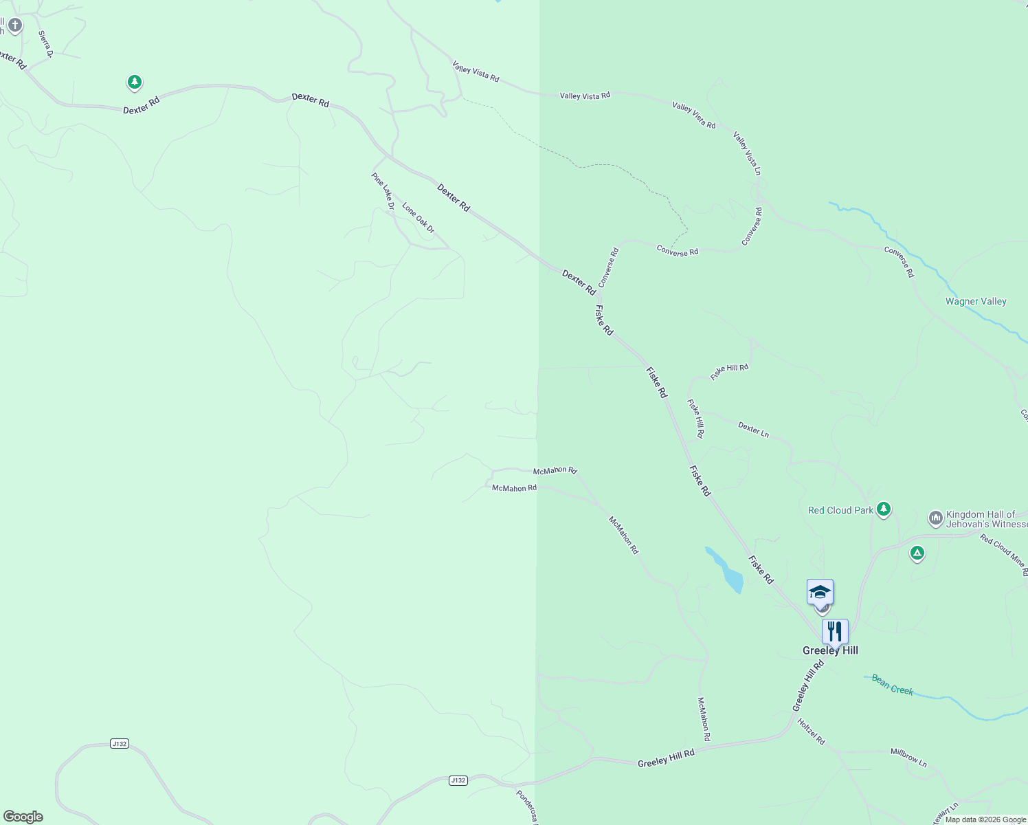 map of restaurants, bars, coffee shops, grocery stores, and more near 6330 Cerro Sierra Drive in Coulterville