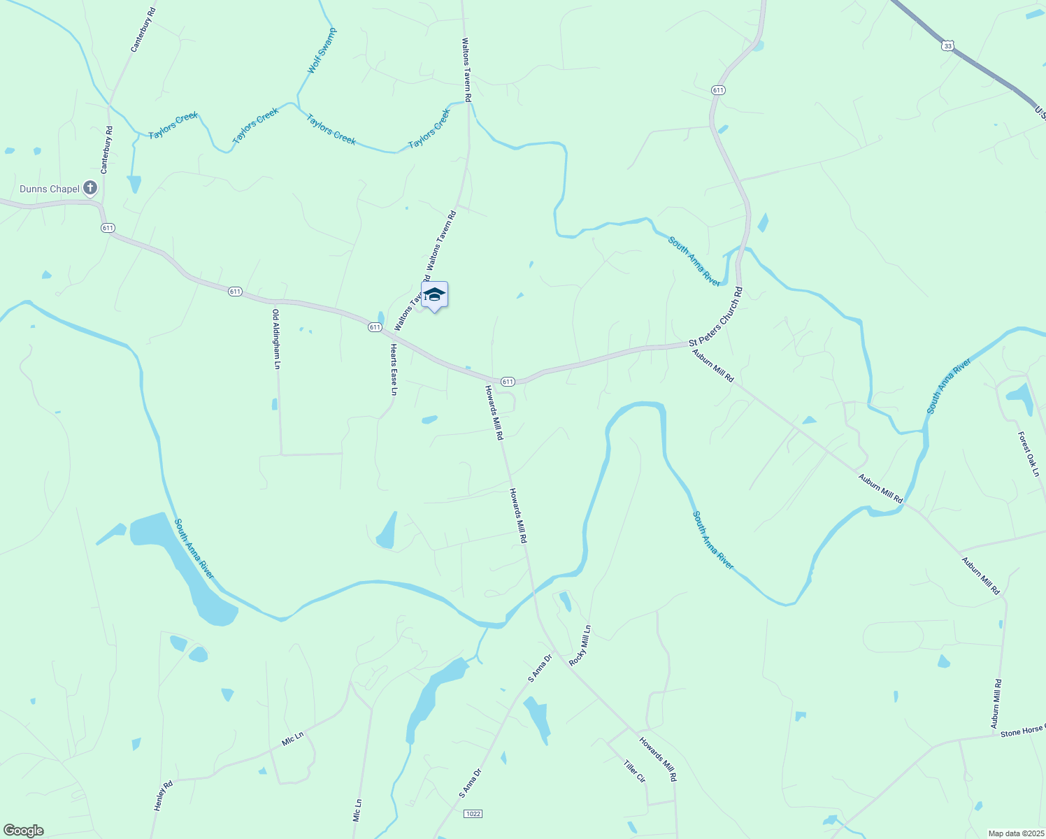 map of restaurants, bars, coffee shops, grocery stores, and more near 12544 Howards Mill Road in Montpelier