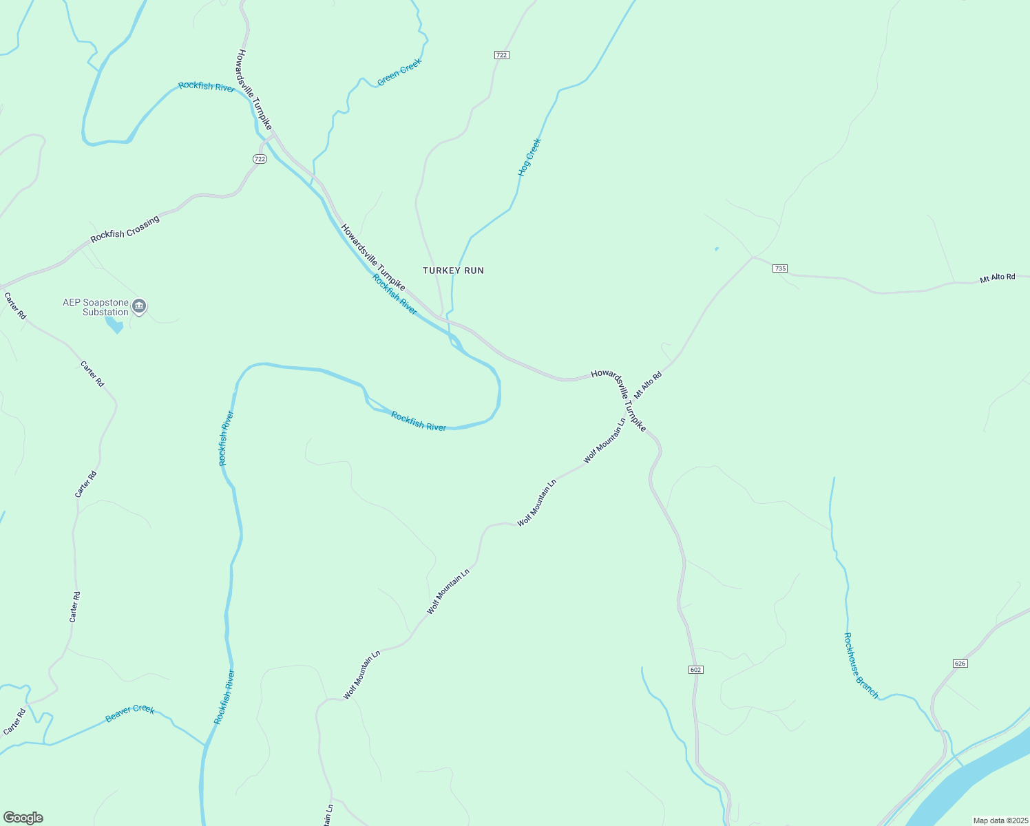 map of restaurants, bars, coffee shops, grocery stores, and more near 4792 Wolf Mountain Lane in Esmont