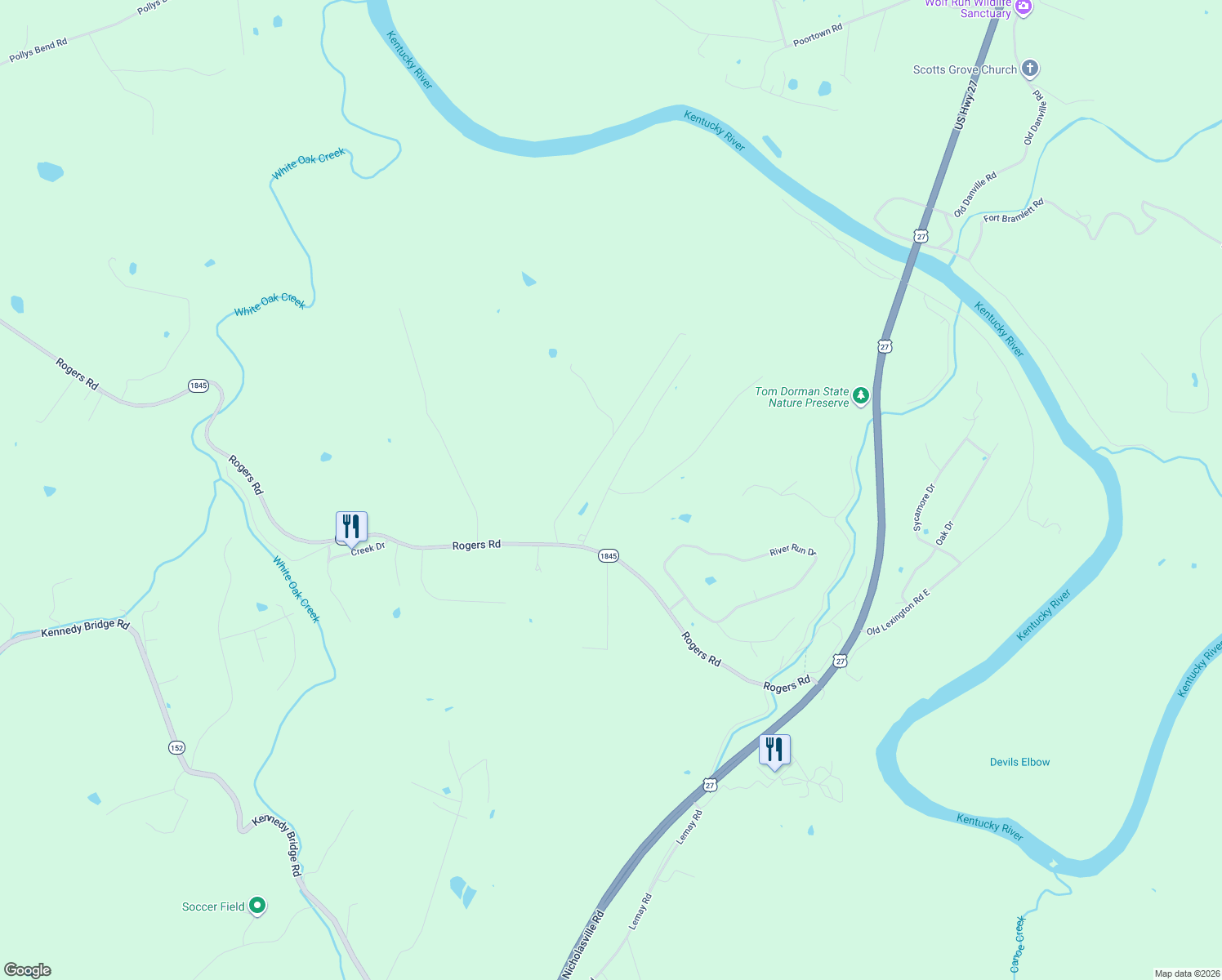 map of restaurants, bars, coffee shops, grocery stores, and more near 137 Sylvan Way in Lancaster