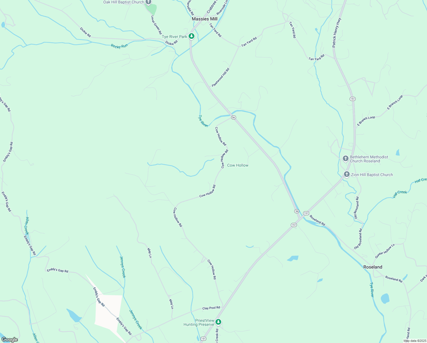 map of restaurants, bars, coffee shops, grocery stores, and more near 1339 Cow Hollow Road in Roseland