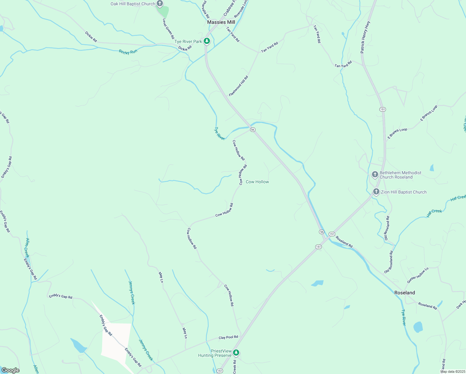map of restaurants, bars, coffee shops, grocery stores, and more near 1339 Cow Hollow Road in Roseland