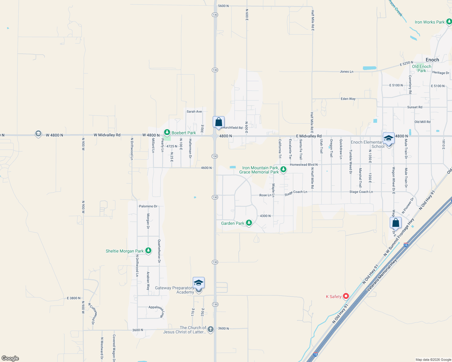 map of restaurants, bars, coffee shops, grocery stores, and more near 4530 N Magnolia Dr in Enoch
