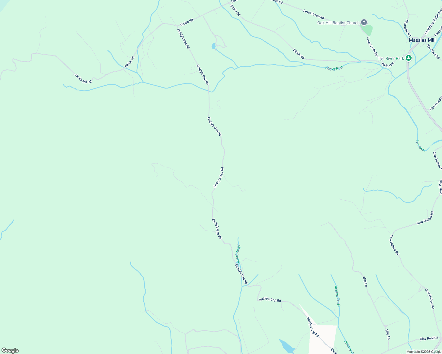 map of restaurants, bars, coffee shops, grocery stores, and more near Embly's Gap Road in Nelson County
