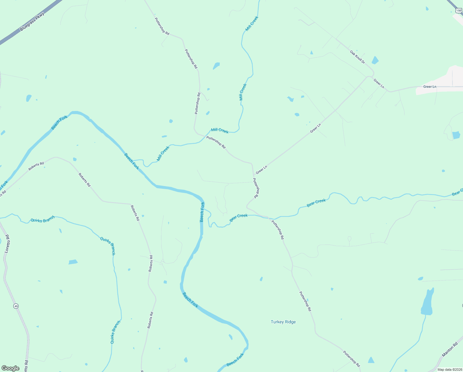 map of restaurants, bars, coffee shops, grocery stores, and more near 115 Harry Rucker Road in Bardstown