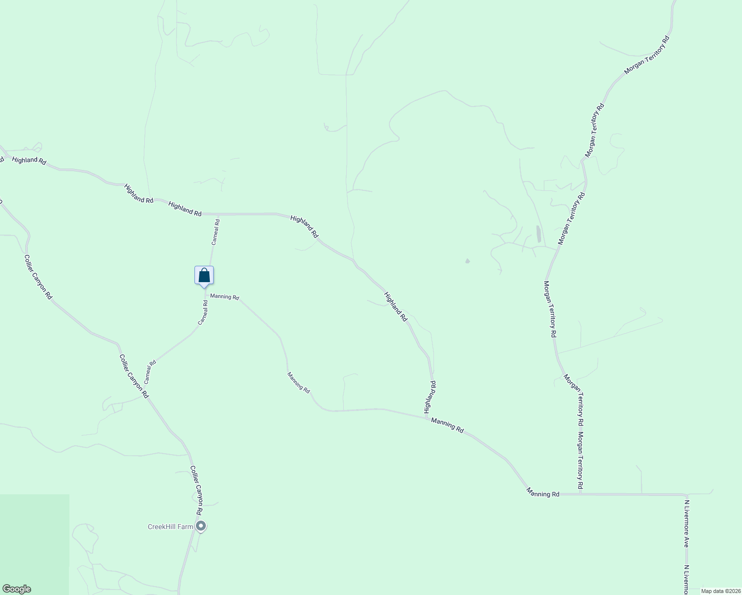 map of restaurants, bars, coffee shops, grocery stores, and more near 9050 Highland Road in Livermore