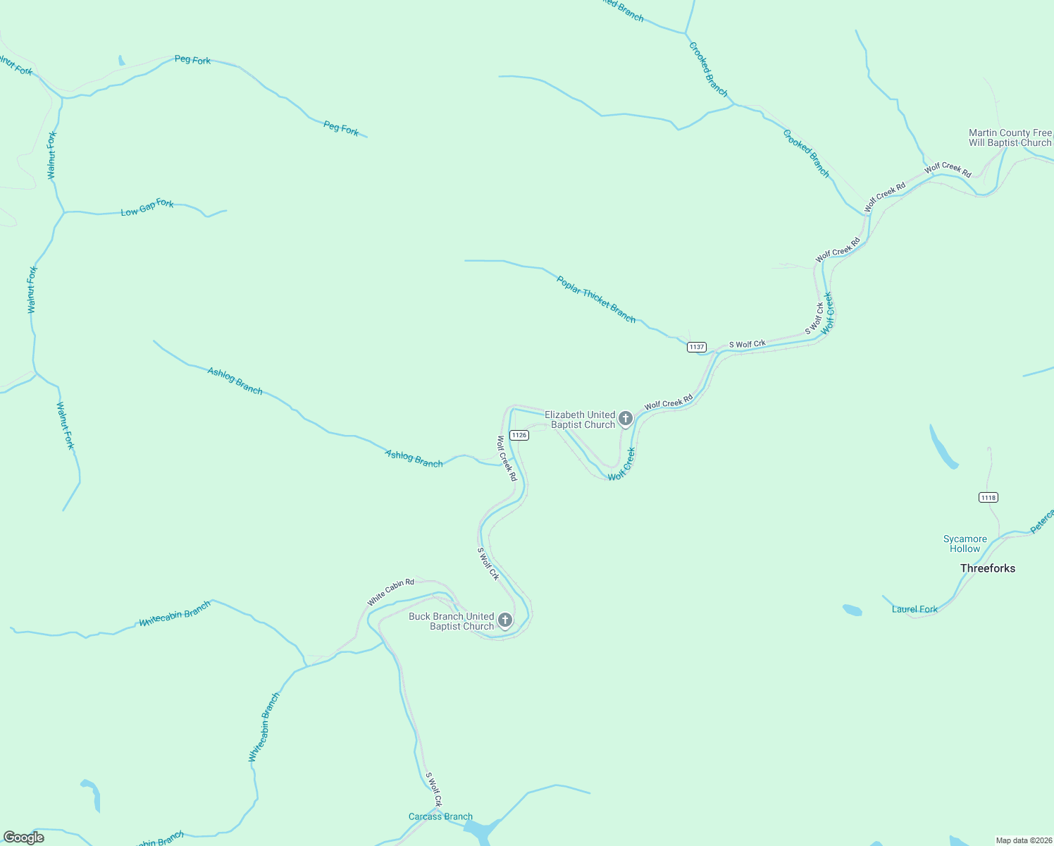 map of restaurants, bars, coffee shops, grocery stores, and more near Dye Bottom Lane in Pilgrim