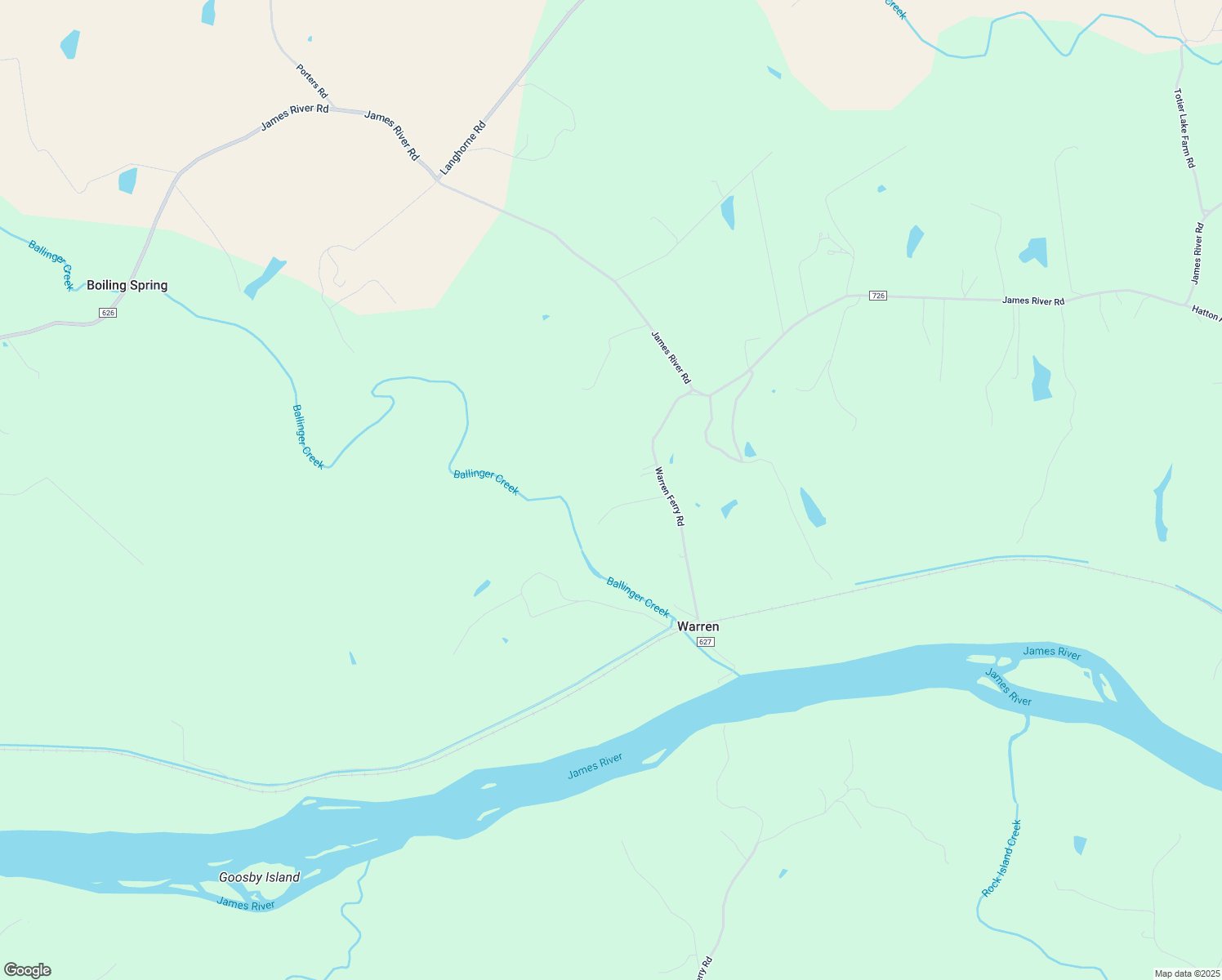 map of restaurants, bars, coffee shops, grocery stores, and more near 9630 Warren Ferry Road in Scottsville