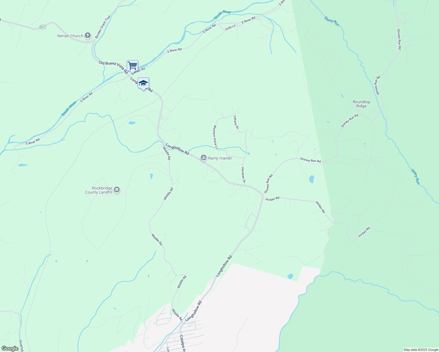 map of restaurants, bars, coffee shops, grocery stores, and more near Old Buena Vista Road in Buena Vista