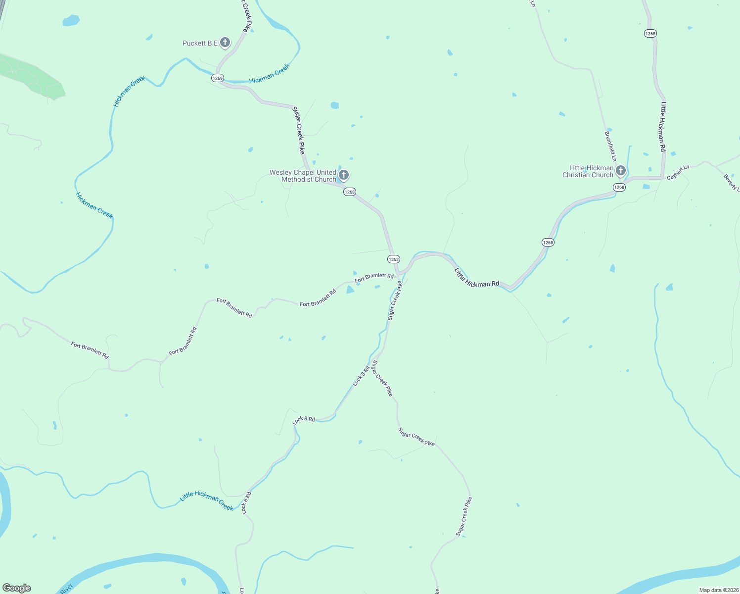 map of restaurants, bars, coffee shops, grocery stores, and more near 1067 Fort Bramlett Road in Nicholasville