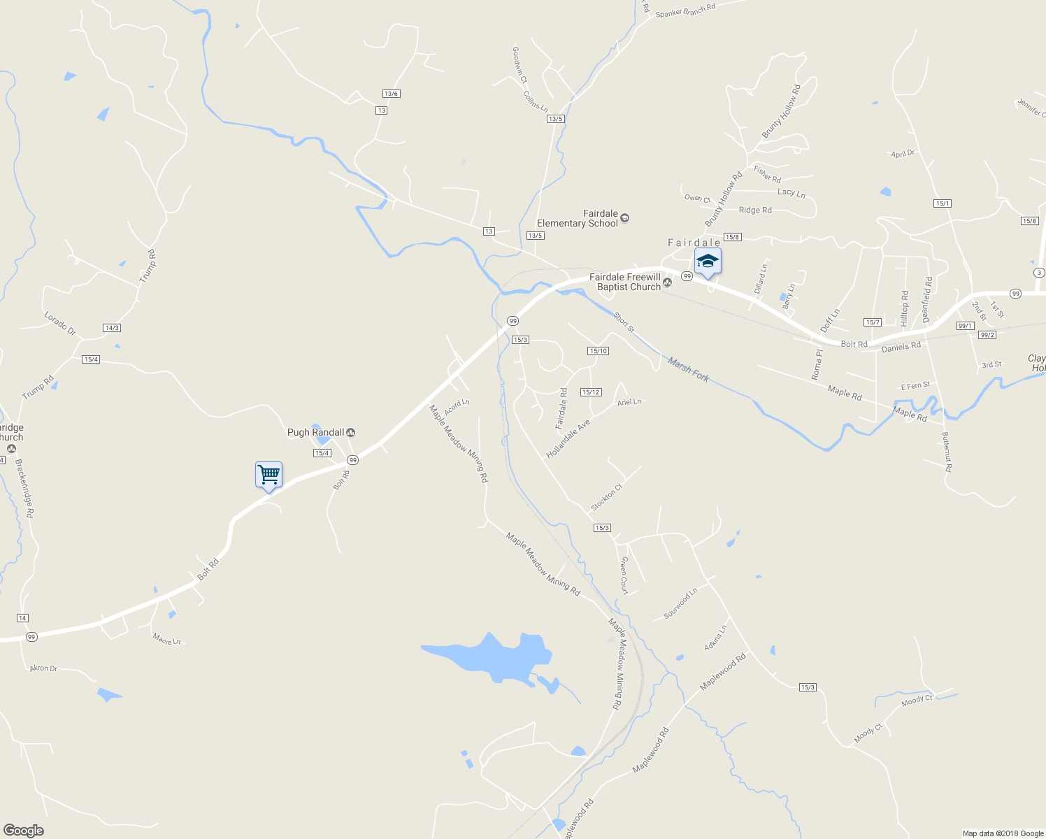 map of restaurants, bars, coffee shops, grocery stores, and more near 277 County Route 15/3 in Lester