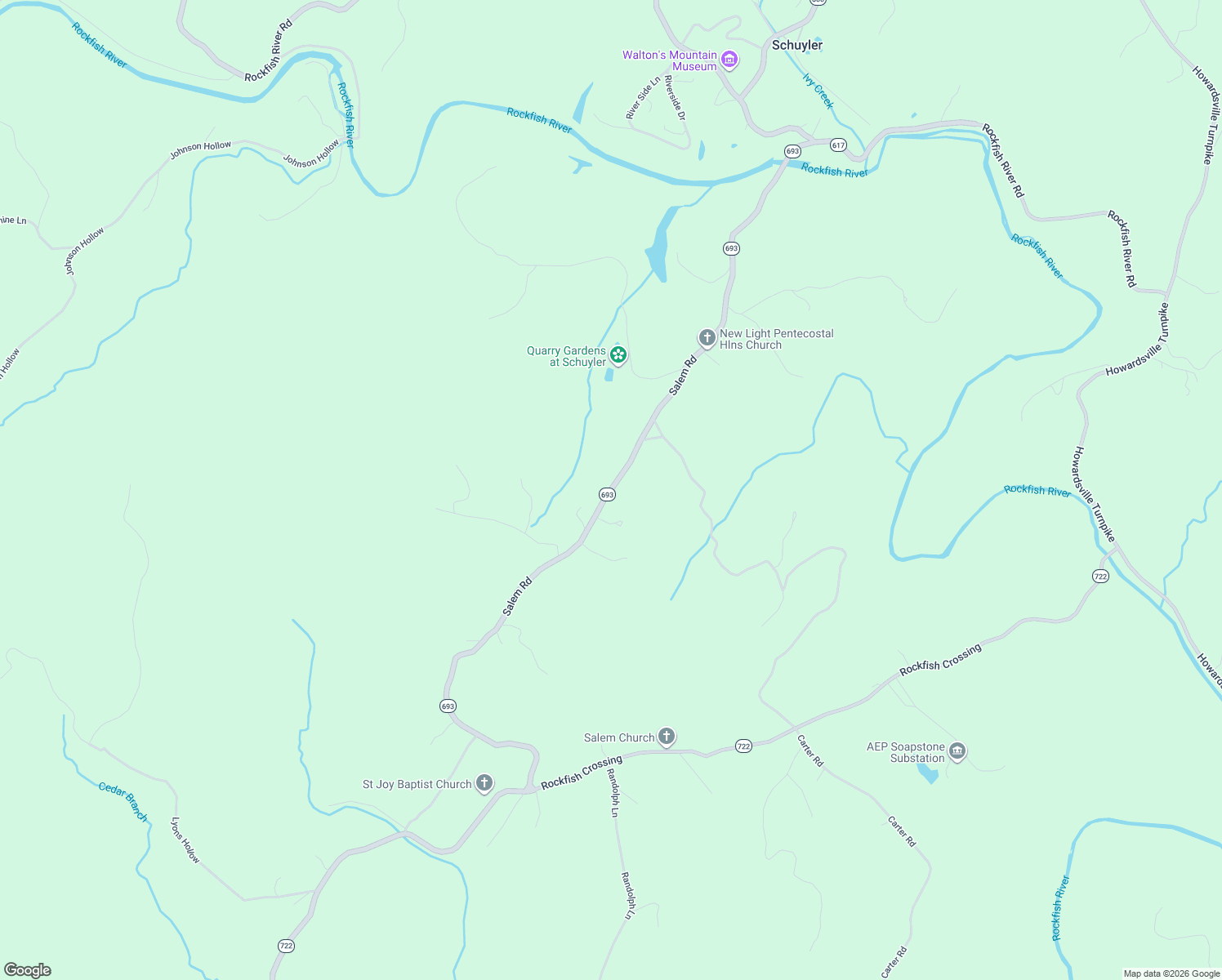 map of restaurants, bars, coffee shops, grocery stores, and more near 1057-1095 Salem Road in Nelson