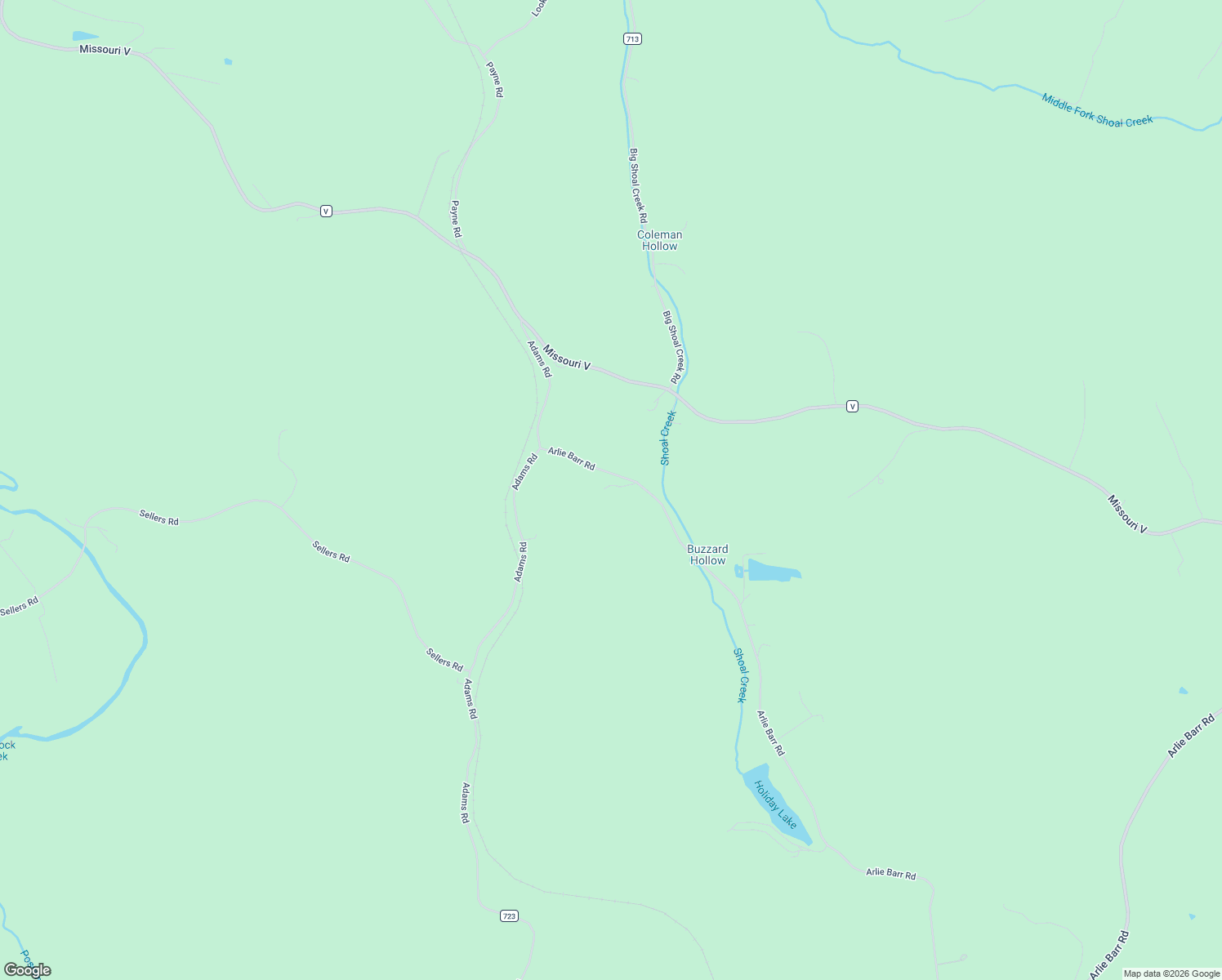 map of restaurants, bars, coffee shops, grocery stores, and more near 36 Arlie Barr Road in Viburnum