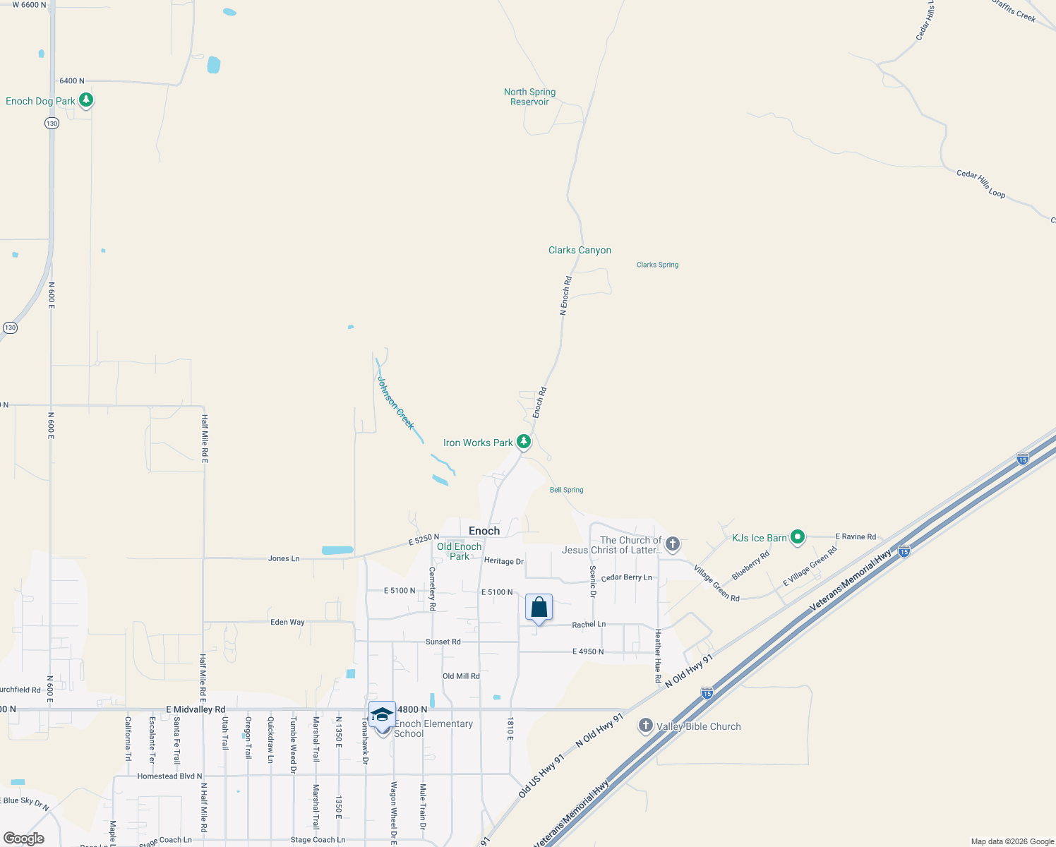 map of restaurants, bars, coffee shops, grocery stores, and more near 5565 N Enoch Rd in Enoch