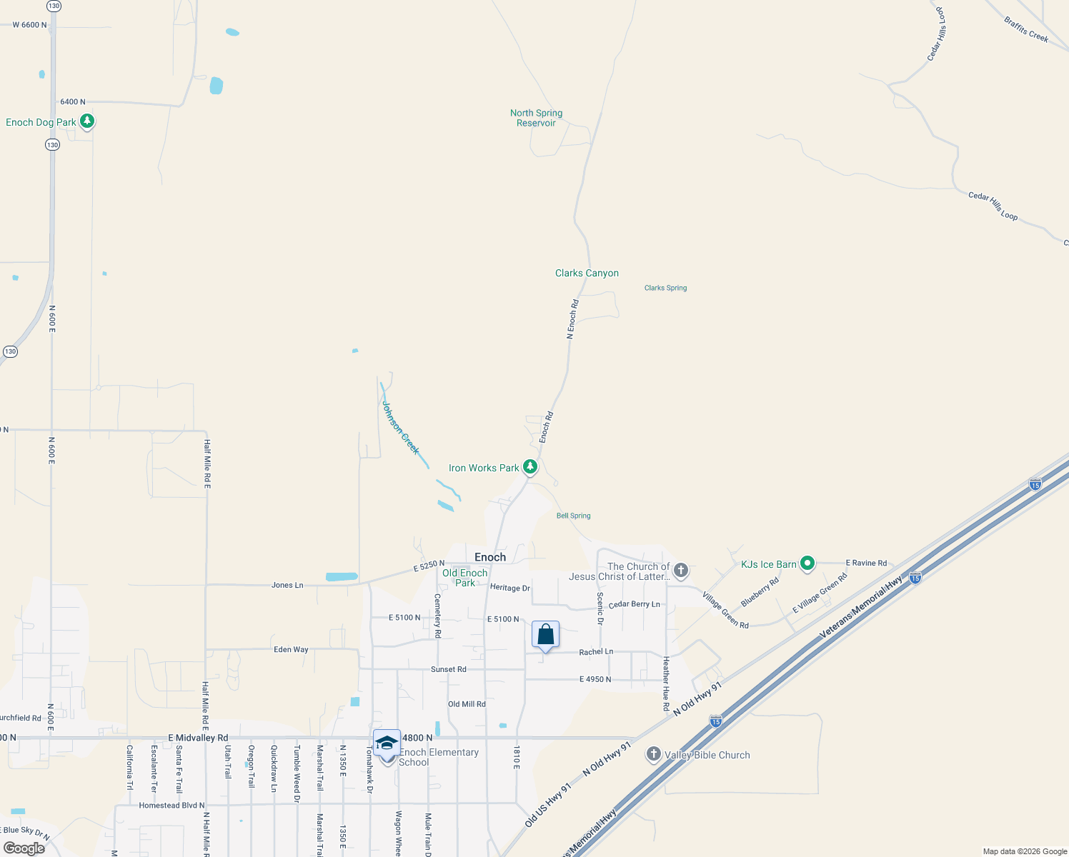 map of restaurants, bars, coffee shops, grocery stores, and more near 5565 N Enoch Rd in Enoch