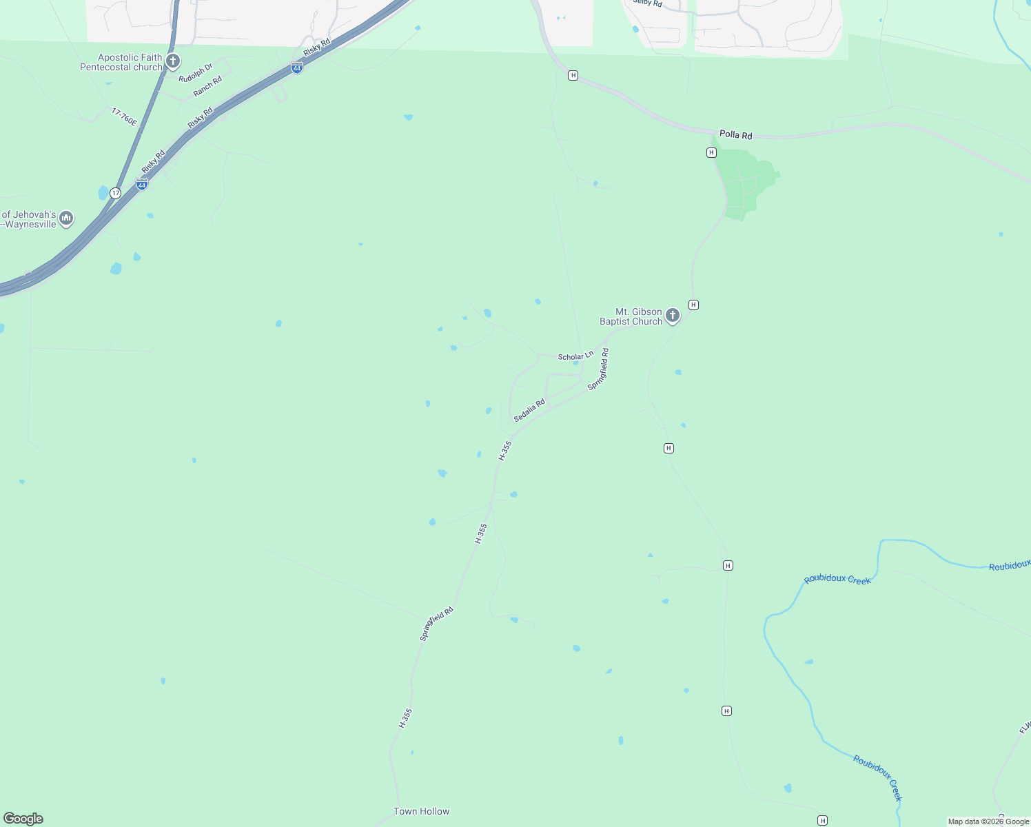map of restaurants, bars, coffee shops, grocery stores, and more near 20595 Sedalia Road in Waynesville